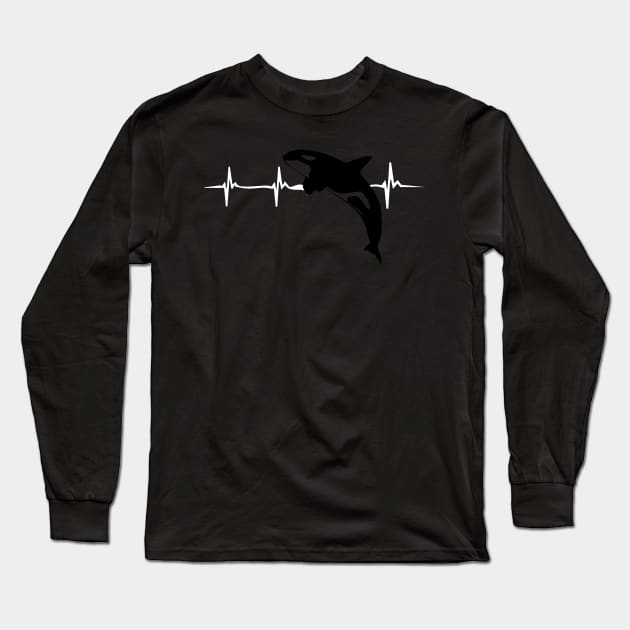 Funny Orca Heartbeat Design Killer Whale Long Sleeve T-Shirt by spantshirt